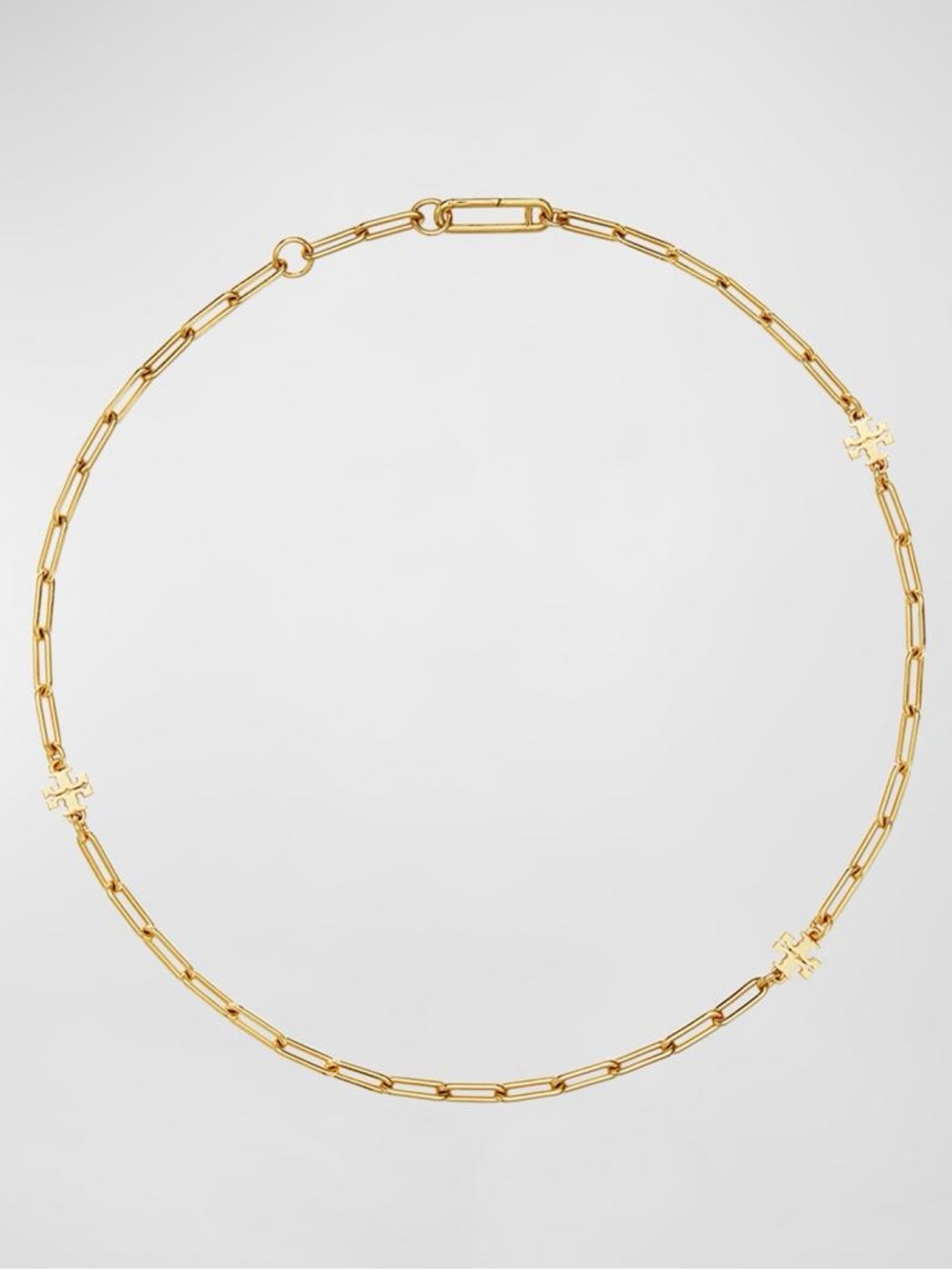 Tory Burch “Good Luck” Gold Paperclip style Chain Necklace